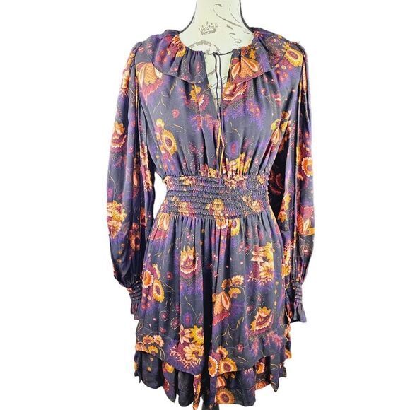 Ulla Johnson Adara Tiered-Ruffle Mini Silk Dress in Valerian NWT Size 4 - Picture 2 of 10